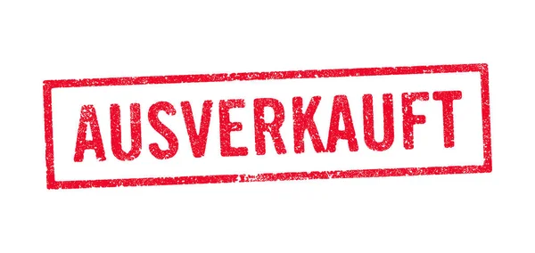 Vektor Illustration Det Tyska Ordet Ausverkauft Slut Lager Rött Bläck — Stock vektor