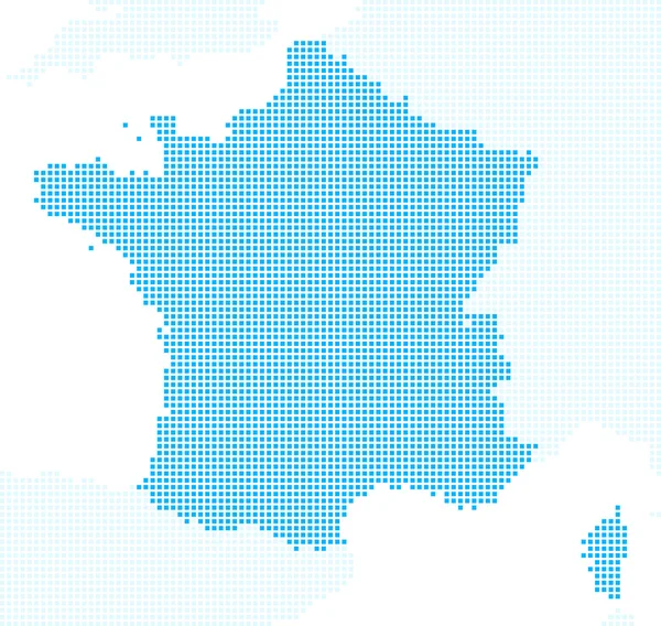 Pixels França mapa —  Vetores de Stock