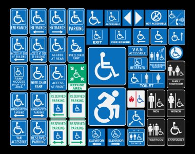 Handicap signs clipart