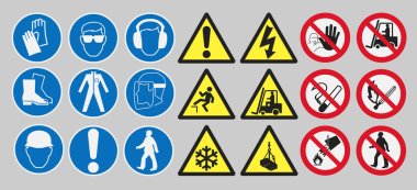 Work safety signs clipart
