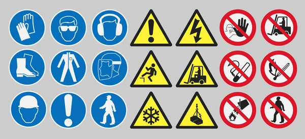 Señales de seguridad en el trabajo — Archivo Imágenes Vectoriales