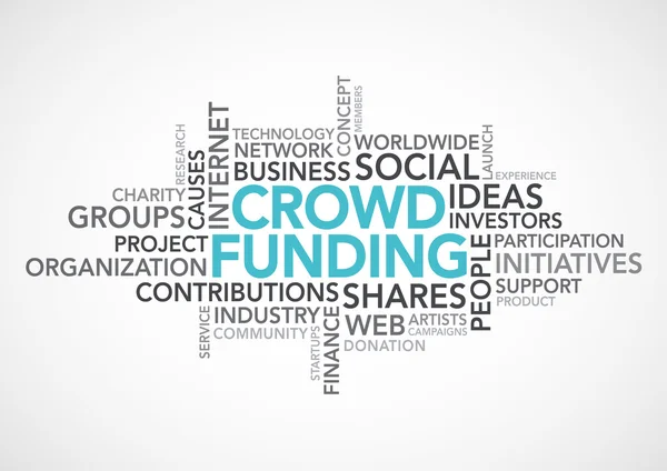 Palabras de crowdfunding — Vector de stock