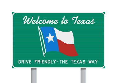 Texas yolu işaret e hoş geldiniz