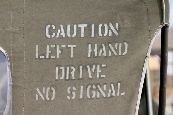 Cuidado com a mão esquerda sem sinal — Fotografia de Stock