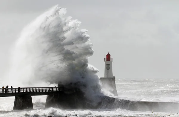 Storm on a lighthouse