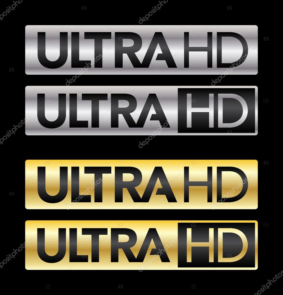 Differents Ultra HD logos norm for television