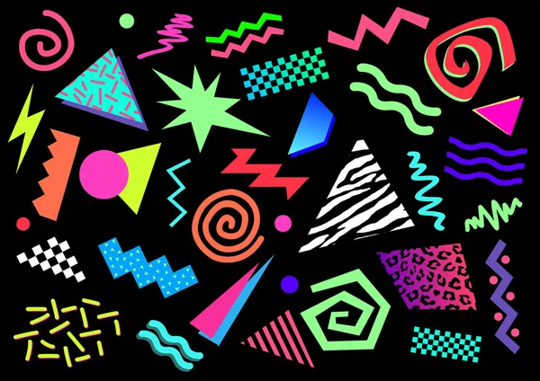 80s Abstract Shapes — Stock Vector