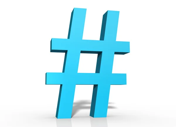 Blauwe Hashtag in 3d — Stockfoto