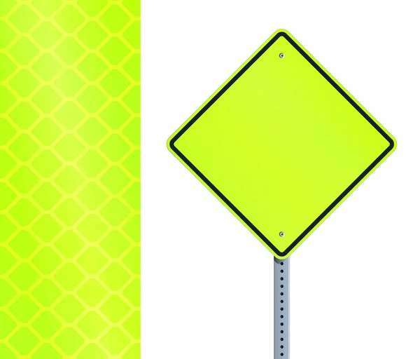 Yellow fluorescent road sign — Stock Vector