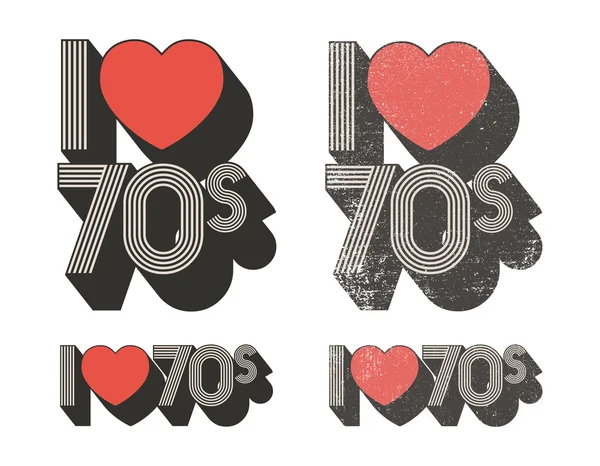 Me encantan los 70 — Vector de stock