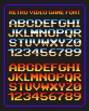 Retro video game font clipart