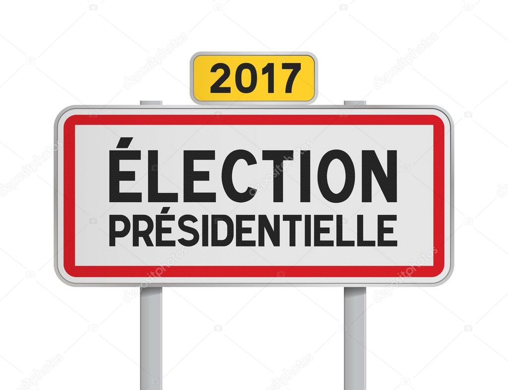 French roadsign Election Presidential 2017