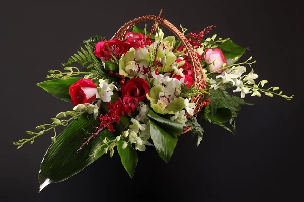 Bouquet Roses Basket Registration — Stock Photo, Image