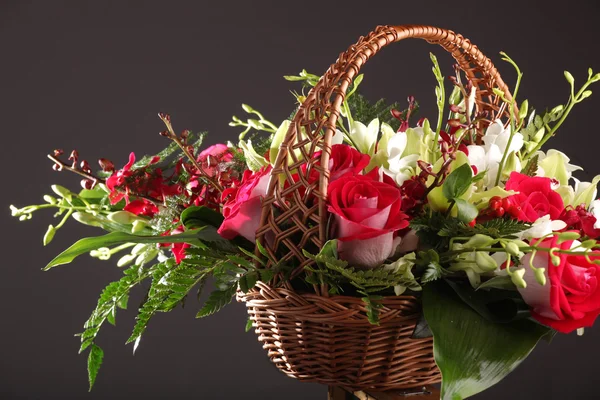 Bouquet Roses Basket Registration — Stock Photo, Image