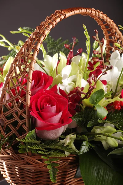 Bouquet Roses Basket Registration — Stock Photo, Image