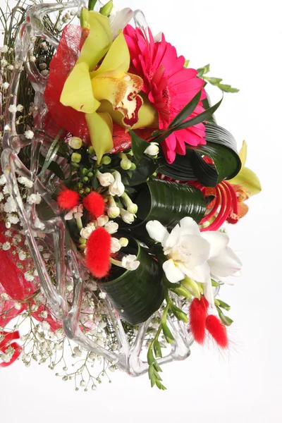 Bouquet Flowers Water White Background — Stock Photo, Image