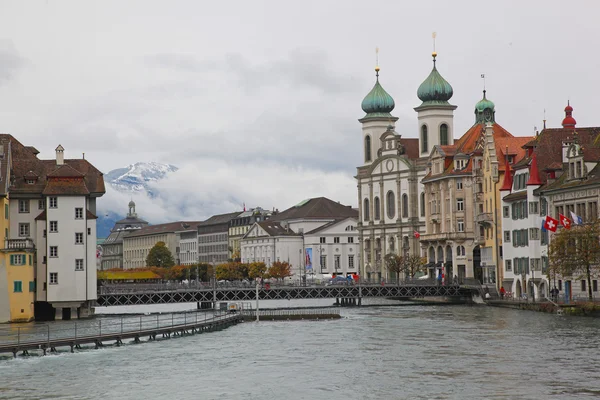 Herbstsee Luzern Morgen — Stockfoto