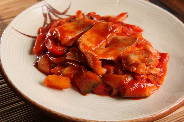 Brochet Sauce Tomate Chinois Stily — Photo