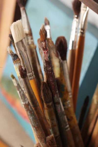 brushes and pencils for drawing all together