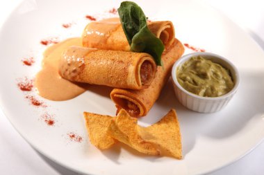Et sosu ve Guakamole rulo