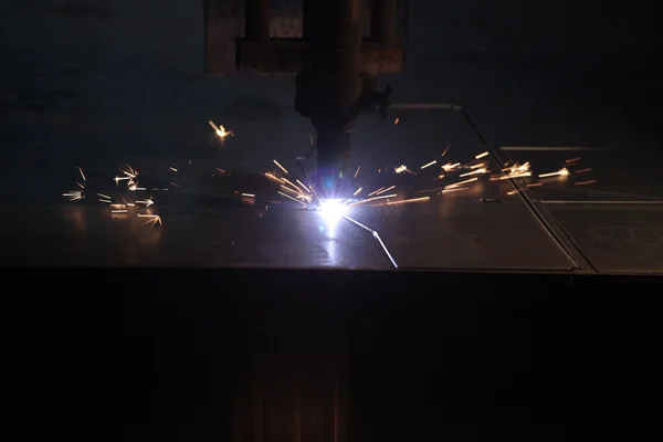 sparks from the tool metalworking