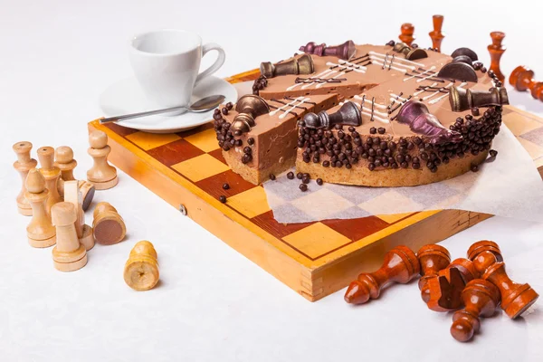 Chess Cake Shapes Table Figures — Stock Photo, Image