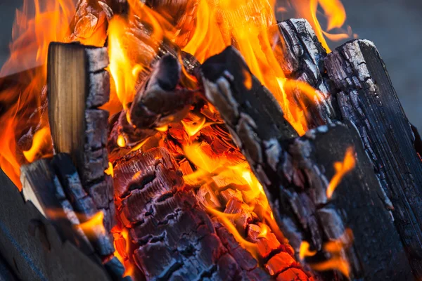 yanan kömürlerin ve alevler