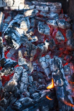 alev ile kebap için kömürler
