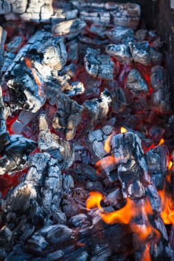 alev ile kebap için kömürler