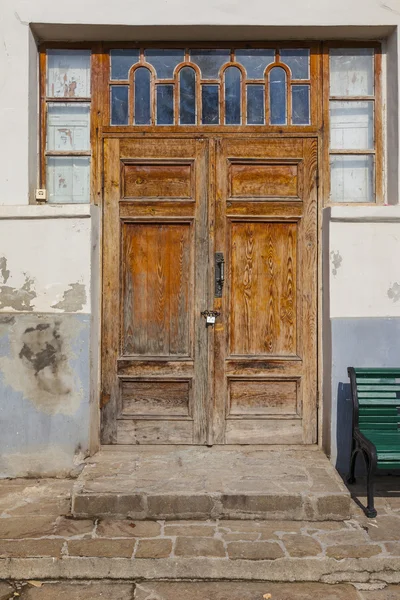 Vieja Puerta Madera Fondo Estilo Tártaro —  Fotos de Stock