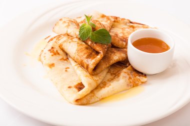 Krep plaka üzerine tereyağı ile