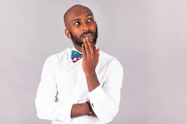 African American young man wearing an Tradional bow tie — Stock Photo, Image