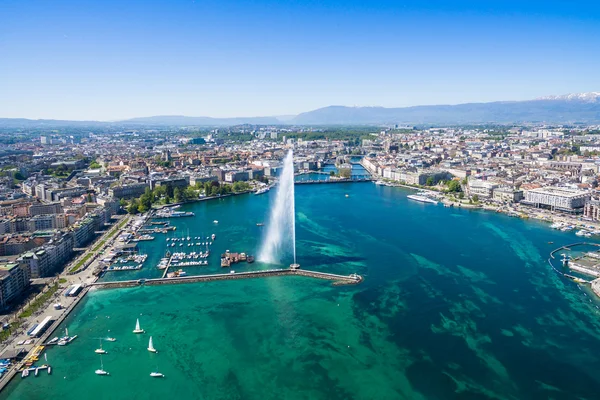 Geneva City İsviçre havadan görünümü — Stok fotoğraf