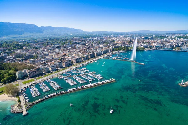 Aerial view of  Geneva city in Switzerland — Stock Photo, Image