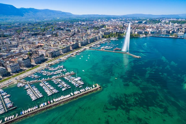 A légi felvétel a svájci Genf város — Stock Fotó