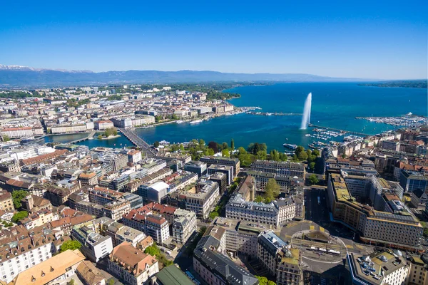 Aerial view of  Geneva city in Switzerland — Stock Photo, Image