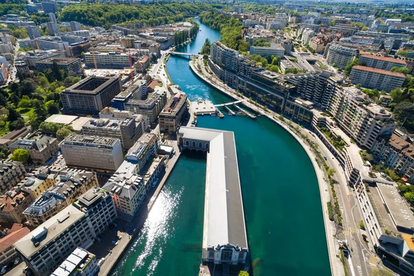 Luftaufnahme der Stadt Genf in der Schweiz — Stockfoto