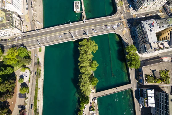 Vista aérea de la ciudad de Ginebra en Suiza —  Fotos de Stock