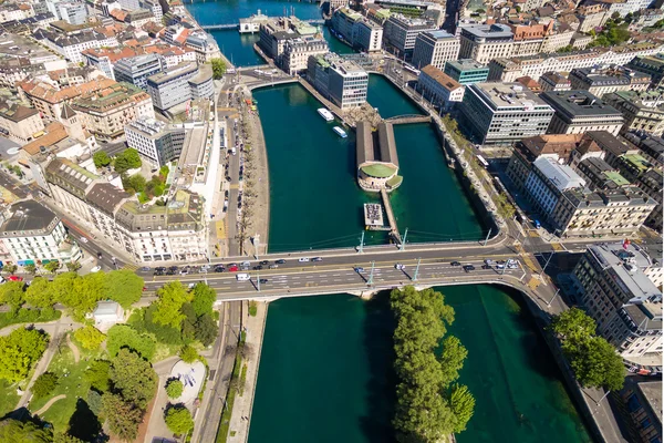 Vue aérienne de la ville de Genève en Suisse — Photo