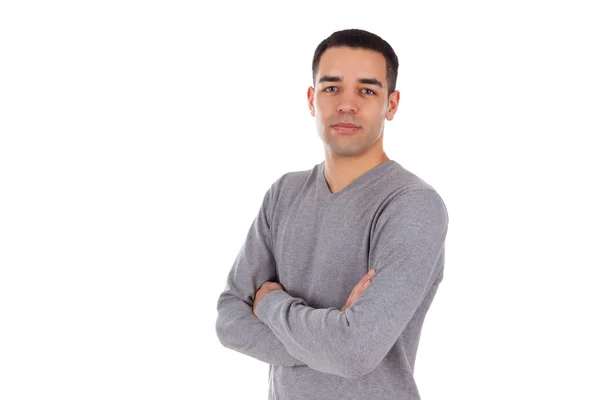 Jonge Latijns-Amerikaanse man portret geïsoleerd op witte achtergrond — Stockfoto