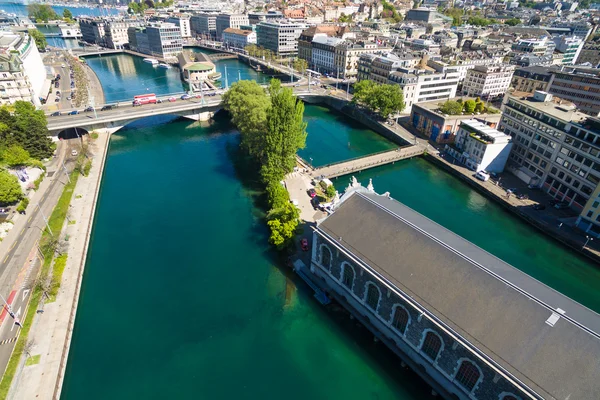 Veduta aerea della città di Ginevra in Svizzera — Foto Stock