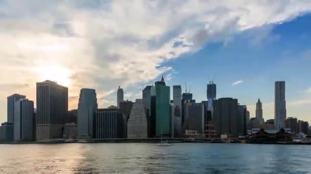 Noční pokles timelapse Manhattanu v New York - Usa