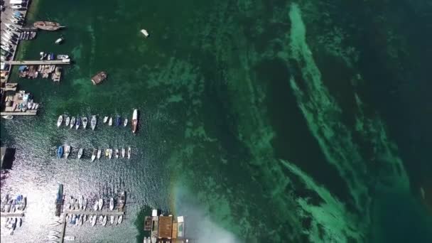 4K Filmagem aérea da fonte de água da cidade de Genebra na Suíça-UHD — Vídeo de Stock