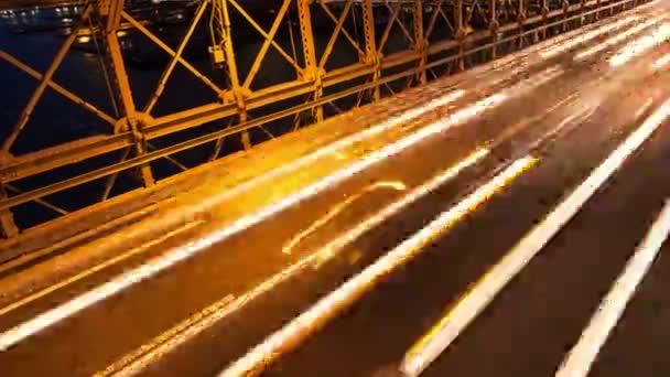 Timelapse del semáforo de Brooklyn Bridge Car - Nueva York - Estados Unidos — Vídeo de stock