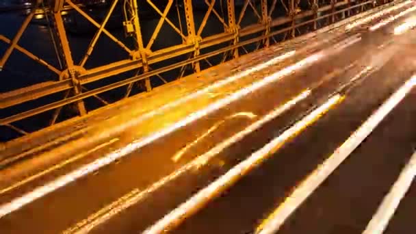 Brooklyn bridge bil trafikljus timelapse - New York - Usa — Stockvideo