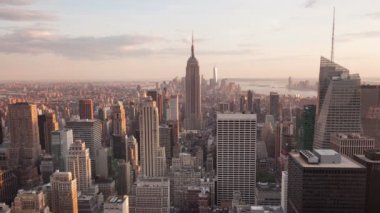 4 k hava günbatımı timelaspe Manhattan skyline - New York - ABD