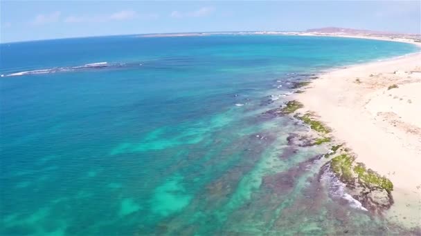 Aerial view of ( Praia de ) Chaves Beach in Boa Vista Cape Verde - Cabo Verde — Stock Video