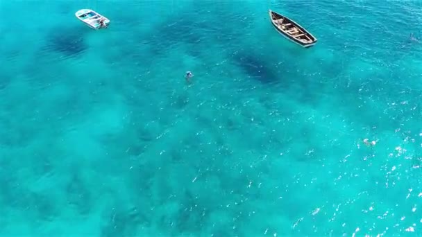 Luftaufnahme des Strandes von Santa Maria in Sal Cape Verde - Cabo Verde — Stockvideo