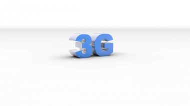 düşen ve beyaz arka plan üzerinde 3 g metin kesiliyor 4 g metin