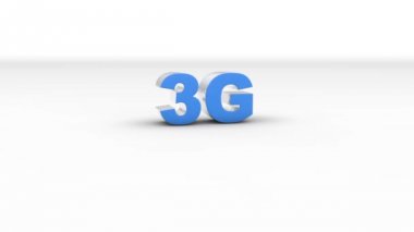 düşen ve beyaz arka plan üzerinde 3 g metin kesiliyor 4 g metin